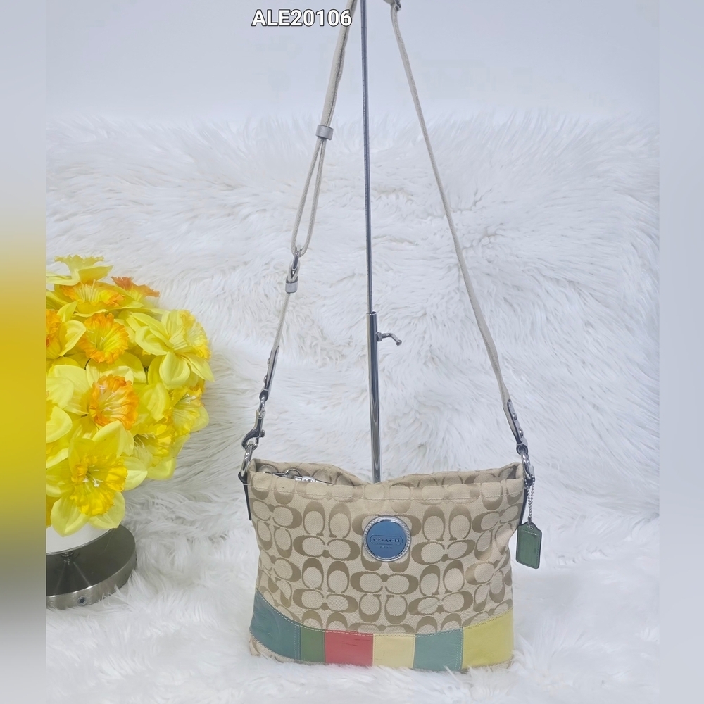 Coach Beige and Multicolor Patchwork Crossbody Bag